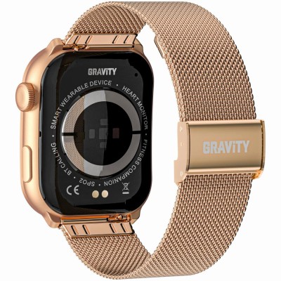 Smartwatch Damski Gravity GT28-6 na pasku gumowym w kolorze Różowe Złoto/Różowy o szerokości 22mm