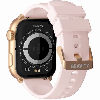 Smartwatch Damski Gravity GT28-6 na pasku gumowym w kolorze Różowe Złoto/Różowy o szerokości 22mm