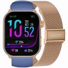 Smartwatch Damski Gravity GT28-8 na pasku gumowym w kolorze Różowe Złoto/Granatowy o szerokości 22mm