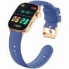 Smartwatch Damski Gravity GT28-8 na pasku gumowym w kolorze Różowe Złoto/Granatowy o szerokości 22mm