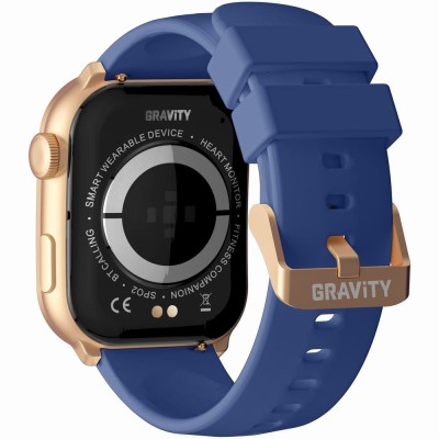 Smartwatch Damski Gravity GT28-8 na pasku gumowym w kolorze Różowe Złoto/Granatowy o szerokości 22mm