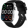 Smartwatch Damski Gravity GT28-9 na pasku gumowym w kolorze Srebrny/Czarny o szerokości 22mm