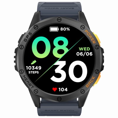 Smartwatch Męski Gravity GT24-1 na pasku gumowym w kolorze Czarny/Granatowy o szerokości 22mm
