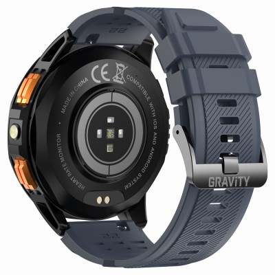Smartwatch Męski Gravity GT24-1 na pasku gumowym w kolorze Czarny/Granatowy o szerokości 22mm