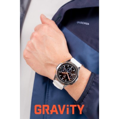 Smartwatch Męski Gravity GT24-2 na pasku gumowym w kolorze Czarny/Biały o szerokości 22mm