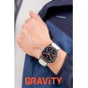 Smartwatch Męski Gravity GT24-2 na pasku gumowym w kolorze Czarny/Biały o szerokości 22mm
