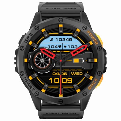 Smartwatch Męski Gravity GT24-2 na pasku gumowym w kolorze Czarny/Biały o szerokości 22mm