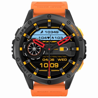 Smartwatch Męski Gravity GT24-3 na pasku gumowym w kolorze Czarny/Czarny o szerokości 22mm