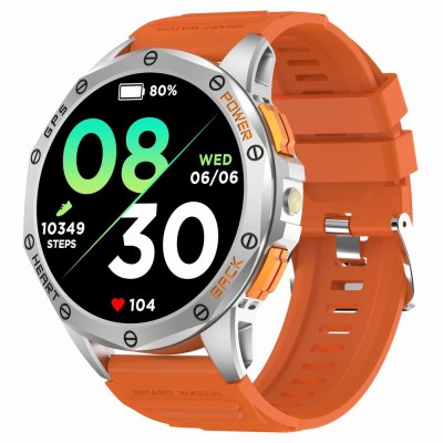 Smartwatch Męski Gravity GT24-4 na pasku gumowym w kolorze Srebrny/Pomarańczowy o szerokości 22mm