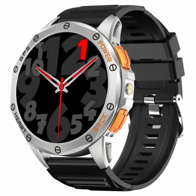 Smartwatch Męski Gravity GT24-4 na pasku gumowym w kolorze Srebrny/Pomarańczowy o szerokości 22mm