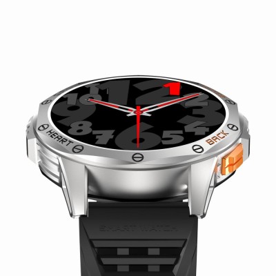 Smartwatch Męski Gravity GT24-4 na pasku gumowym w kolorze Srebrny/Pomarańczowy o szerokości 22mm