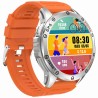 Smartwatch Męski Gravity GT24-4 na pasku gumowym w kolorze Srebrny/Pomarańczowy o szerokości 22mm