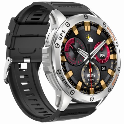Smartwatch Męski Gravity GT24-4 na pasku gumowym w kolorze Srebrny/Pomarańczowy o szerokości 22mm
