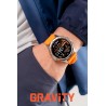 Smartwatch Męski Gravity GT24-4 na pasku gumowym w kolorze Srebrny/Pomarańczowy o szerokości 22mm