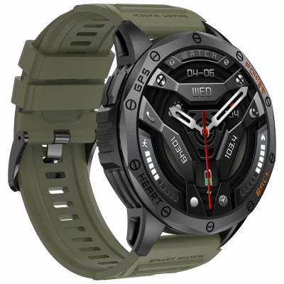 Smartwatch Męski Gravity GT24-5 na pasku gumowym w kolorze Czarny/Khaki o szerokości 22mm