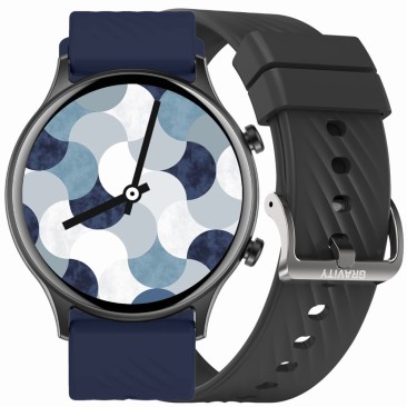 Smartwatch Męski Gravity GT19-1 na pasku gumowym w kolorze Czarny/Czarny o szerokości 22mm