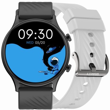 Smartwatch Damski Gravity GT19-3 na pasku gumowym w kolorze Czarny/Biały o szerokości 22mm
