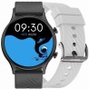 Smartwatch Damski Gravity GT19-3 na pasku gumowym w kolorze Czarny/Biały o szerokości 22mm