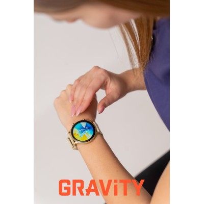 Smartwatch Damski Gravity GT19-8 na pasku gumowym w kolorze Złoty/Złoty o szerokości 22mm