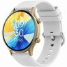 Smartwatch Damski Gravity GT19-9 na pasku gumowym w kolorze Stare Złoto/Biały o szerokości 22mm