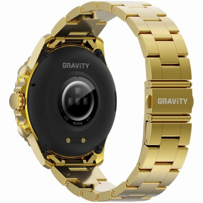 Smartwatch Męski Gravity GT16-1 na bransolecie stalowej w kolorze Złoty/Złoty o szerokości 22mm