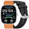 Smartwatch Męski Gravity GT18-4 na pasku gumowym w kolorze Srebrny/Czarny o szerokości 22mm