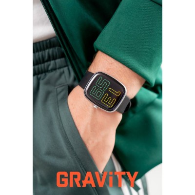 Smartwatch Męski Gravity GT18-4 na pasku gumowym w kolorze Srebrny/Czarny o szerokości 22mm