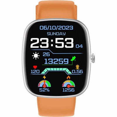 Smartwatch Męski Gravity GT18-4 na pasku gumowym w kolorze Srebrny/Czarny o szerokości 22mm