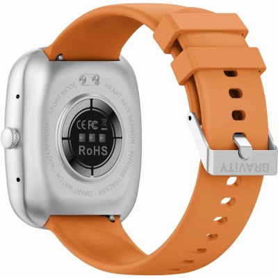 Smartwatch Męski Gravity GT18-4 na pasku gumowym w kolorze Srebrny/Czarny o szerokości 22mm