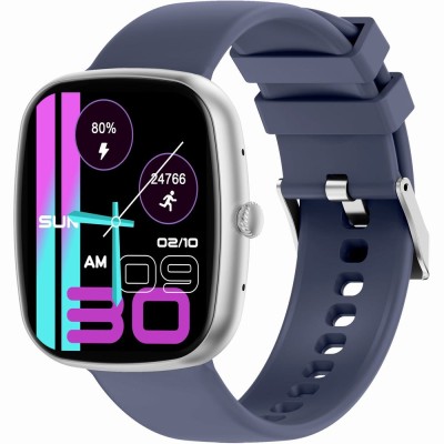 Smartwatch Męski Gravity GT18-6 na pasku gumowym w kolorze Srebrny/Granatowy o szerokości 22mm
