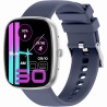 Smartwatch Męski Gravity GT18-6 na pasku gumowym w kolorze Srebrny/Granatowy o szerokości 22mm