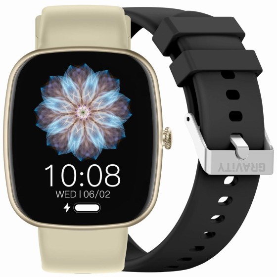 Smartwatch Damski Gravity GT18-7 na pasku gumowym w kolorze Złoty/Złoty o szerokości 22mm Smartwatch Damski Gravity GT18-7 na pasku gumowym w kolorze Złoty/Złoty o szerokości 22mm