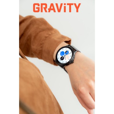 Smartwatch Damski Gravity GT12-1 na bransolecie mesh w kolorze Czarny/Czarny o szerokości 22mm