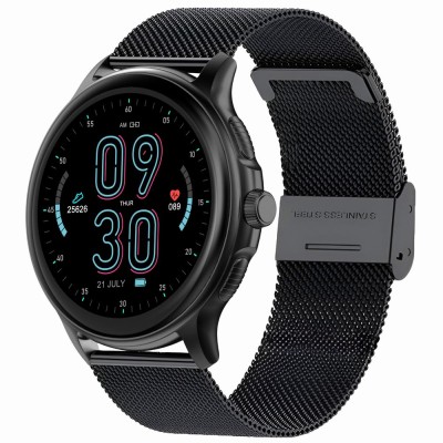 Smartwatch Damski Gravity GT12-1 na bransolecie mesh w kolorze Czarny/Czarny o szerokości 22mm