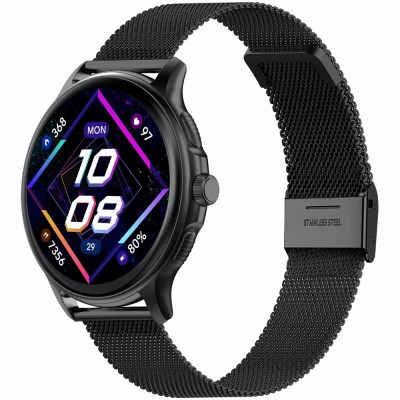 Smartwatch Damski Gravity GT12-1 na bransolecie mesh w kolorze Czarny/Czarny o szerokości 22mm