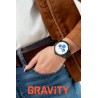 Smartwatch Damski Gravity GT12-1 na bransolecie mesh w kolorze Czarny/Czarny o szerokości 22mm