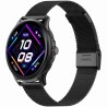 Smartwatch Damski Gravity GT12-2 na bransolecie mesh w kolorze Czarny/Czarny o szerokości 22mm