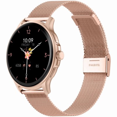 Smartwatch Damski Gravity GT12-3 na bransolecie mesh w kolorze Różowe Złoto/Różowe Złoto o szerokości 22mm