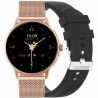 Smartwatch Damski Gravity GT12-4 na bransolecie mesh w kolorze Różowe Złoto/Różowe Złoto o szerokości 22mm