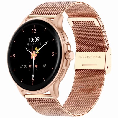 Smartwatch Damski Gravity GT12-4 na bransolecie mesh w kolorze Różowe Złoto/Różowe Złoto o szerokości 22mm
