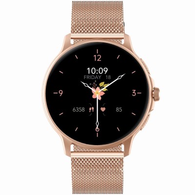 Smartwatch Damski Gravity GT12-4 na bransolecie mesh w kolorze Różowe Złoto/Różowe Złoto o szerokości 22mm