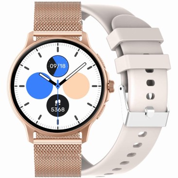 Smartwatch Damski Gravity GT12-5 na bransolecie mesh w kolorze Różowe Złoto/Różowe Złoto o szerokości 22mm