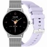 Smartwatch Damski Gravity GT12-6 na bransolecie mesh w kolorze Srebrny/Srebrny o szerokości 22mm