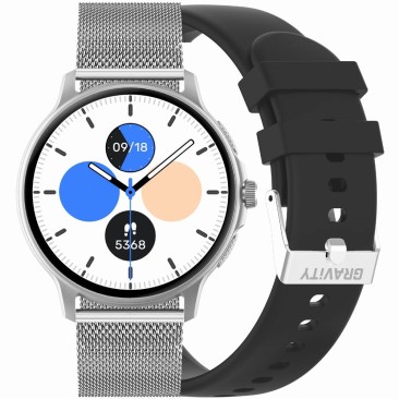 Smartwatch Damski Gravity GT12-7 na bransolecie mesh w kolorze Srebrny/Srebrny o szerokości 22mm