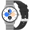 Smartwatch Damski Gravity GT12-7 na bransolecie mesh w kolorze Srebrny/Srebrny o szerokości 22mm