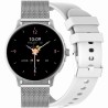 Smartwatch Damski Gravity GT12-8 na bransolecie mesh w kolorze Srebrny/Srebrny o szerokości 22mm
