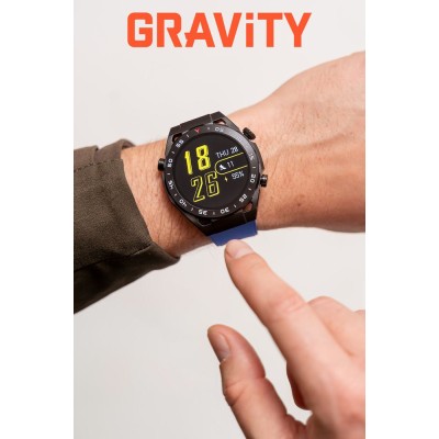 Smartwatch Męski Gravity GT13-5 na bransolecie stalowej w kolorze Czarny/Czarny o szerokości 26mm