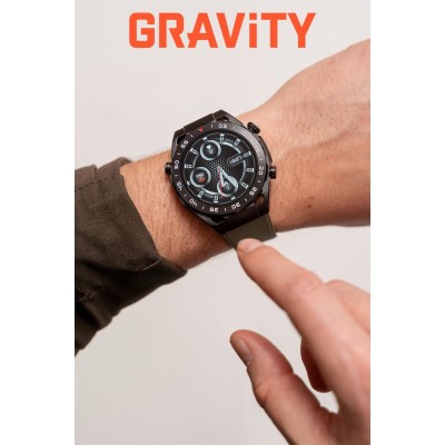 Smartwatch Męski Gravity GT13-7 na bransolecie stalowej w kolorze Czarny/Czarny o szerokości 26mm