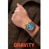 Smartwatch Męski Gravity GT13-8 na bransolecie stalowej w kolorze Złoty/Złoty o szerokości 26mm