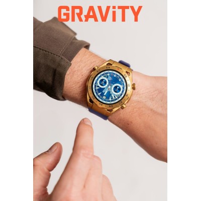 Smartwatch Męski Gravity GT13-8 na bransolecie stalowej w kolorze Złoty/Złoty o szerokości 26mm